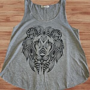 L.A Soul Size S Grey Lion Tank Top